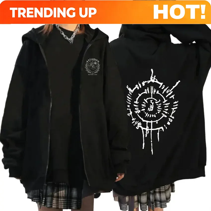 Mens Fashion Zip Up Hoodies - Personalização Astarion 2023 Moletom com Zíper