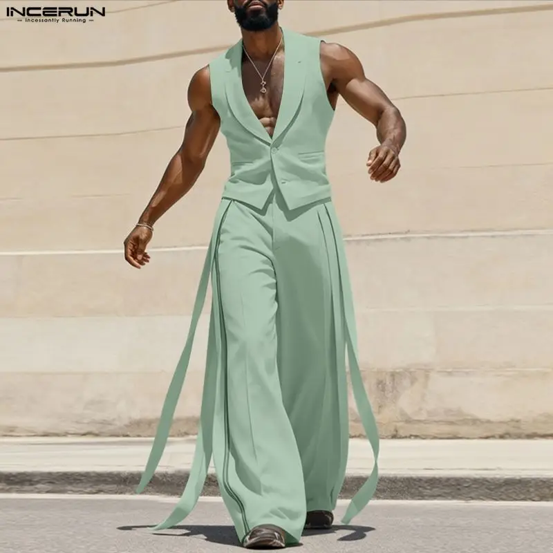 Mens Fashion Summer - Conjuntos Masculinos INCERUN: Colete Sem Mangas