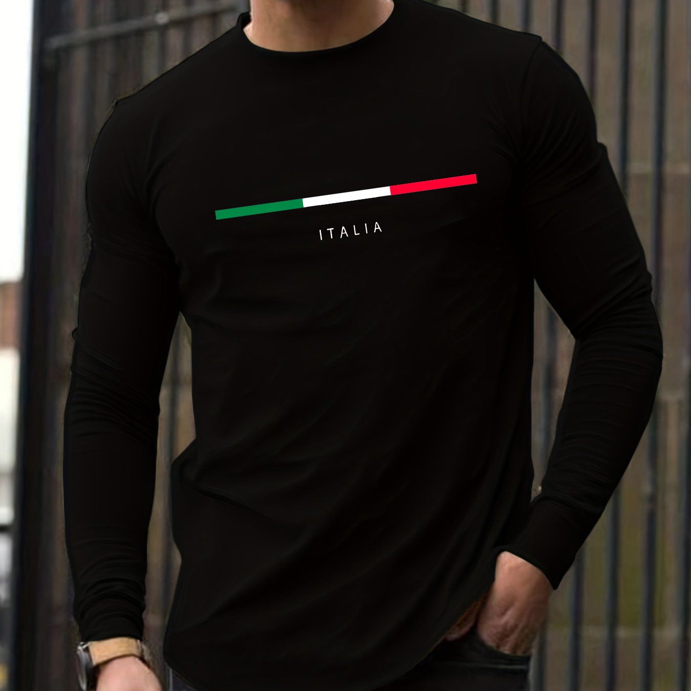 Men'S Fashion T Shirts - 100% algodão puro masculino manga comprida