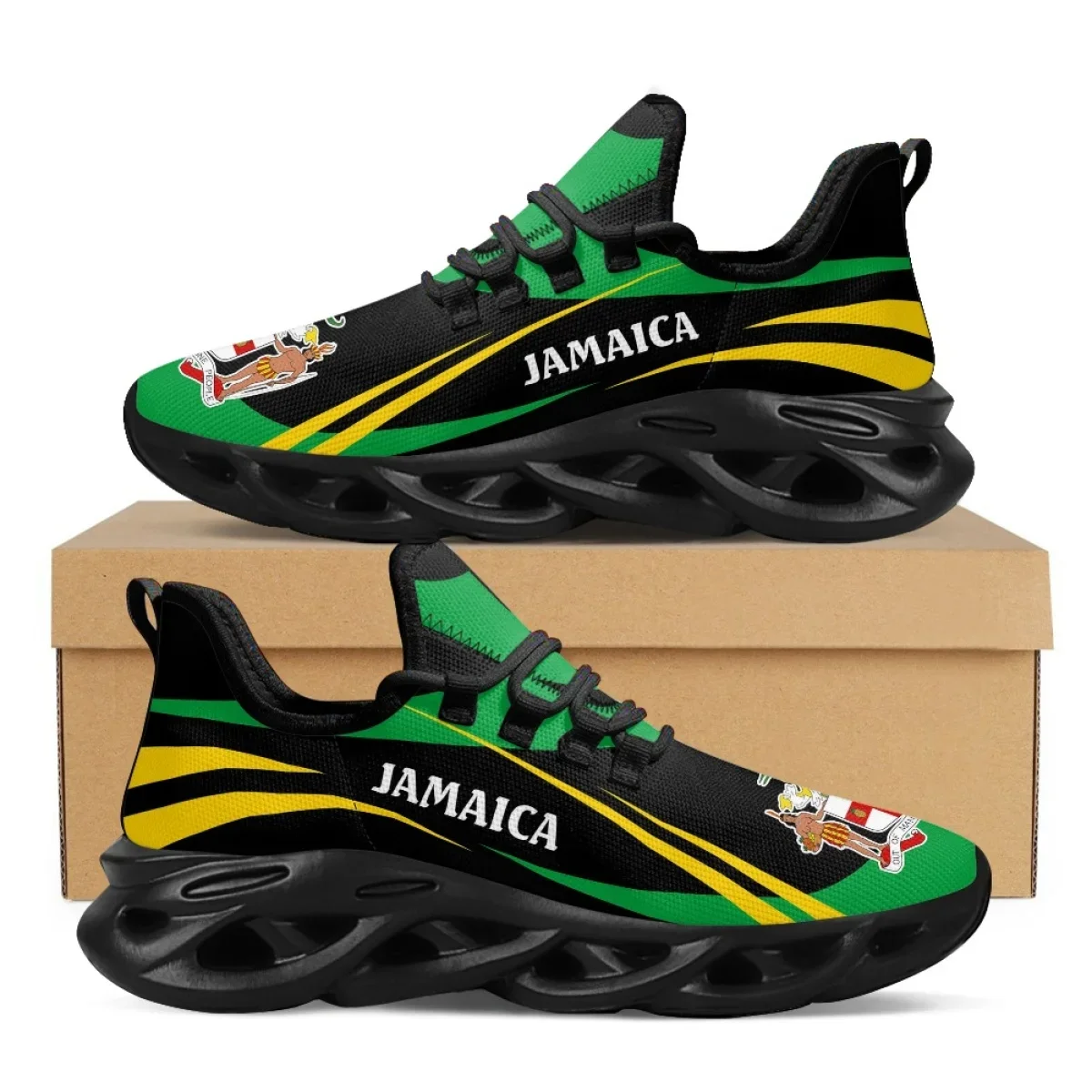 Mens Fashion Trainers - Jamaica bandeira impressão sapatos masculinos tênis