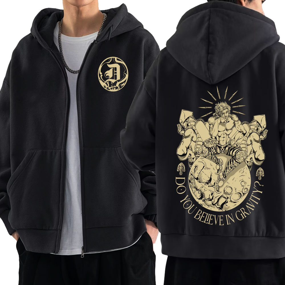 Mens Fashion Zip Up Hoodies - Anime jojo bizarre adventure zíper hoodies