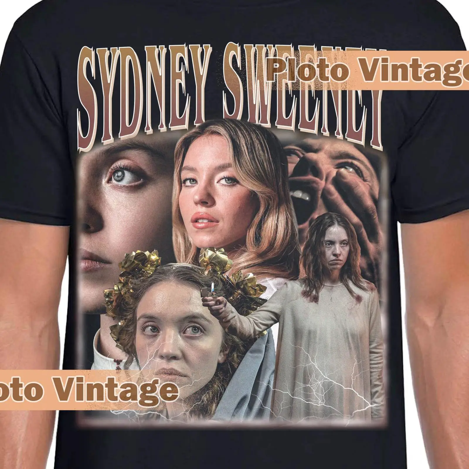 Men'S Fashion Sydney - Camiseta Vintage Sydney Sweeney Estilo Bootleg