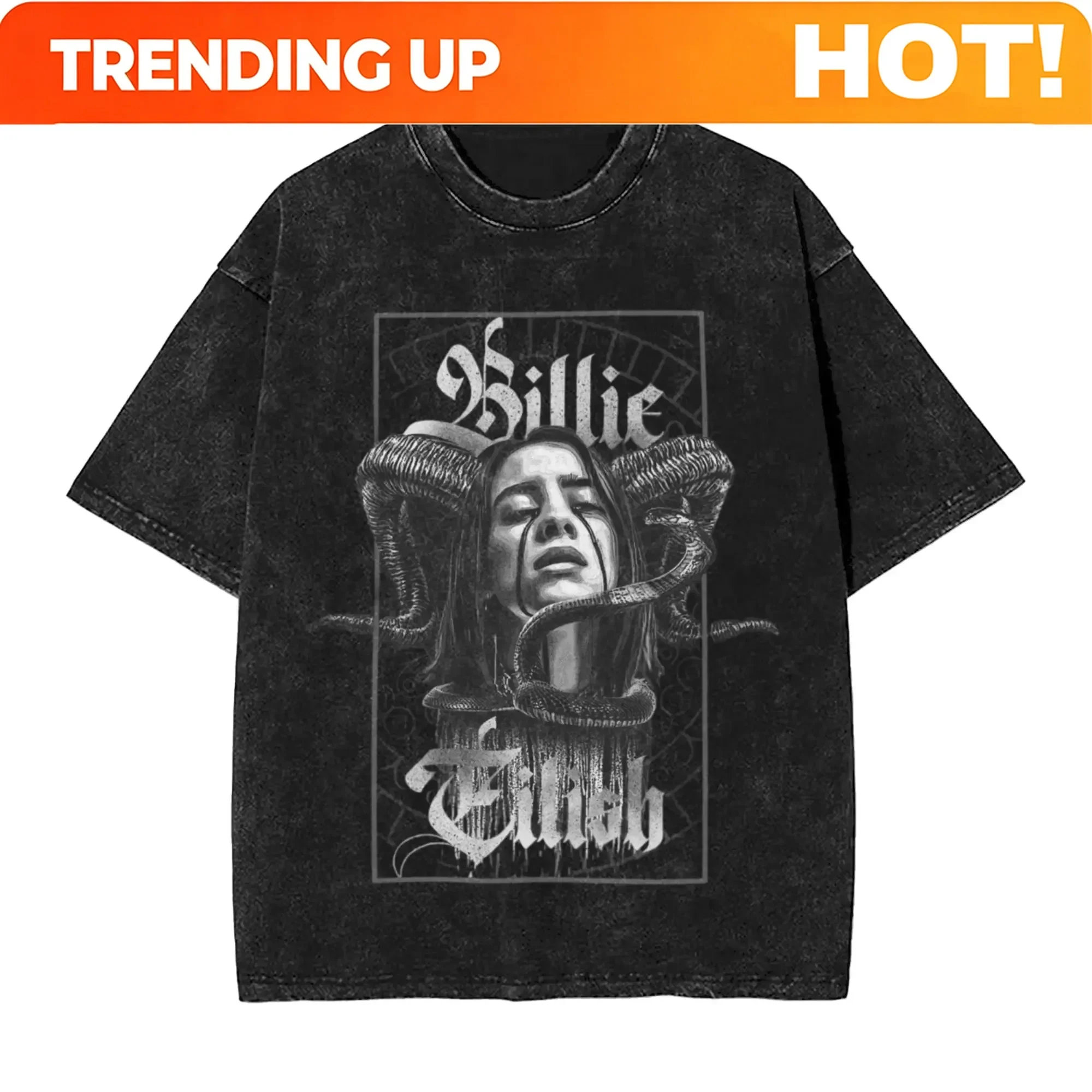 Poster Men Fashion - Camiseta Personalizada Billie Eilish com Estampa