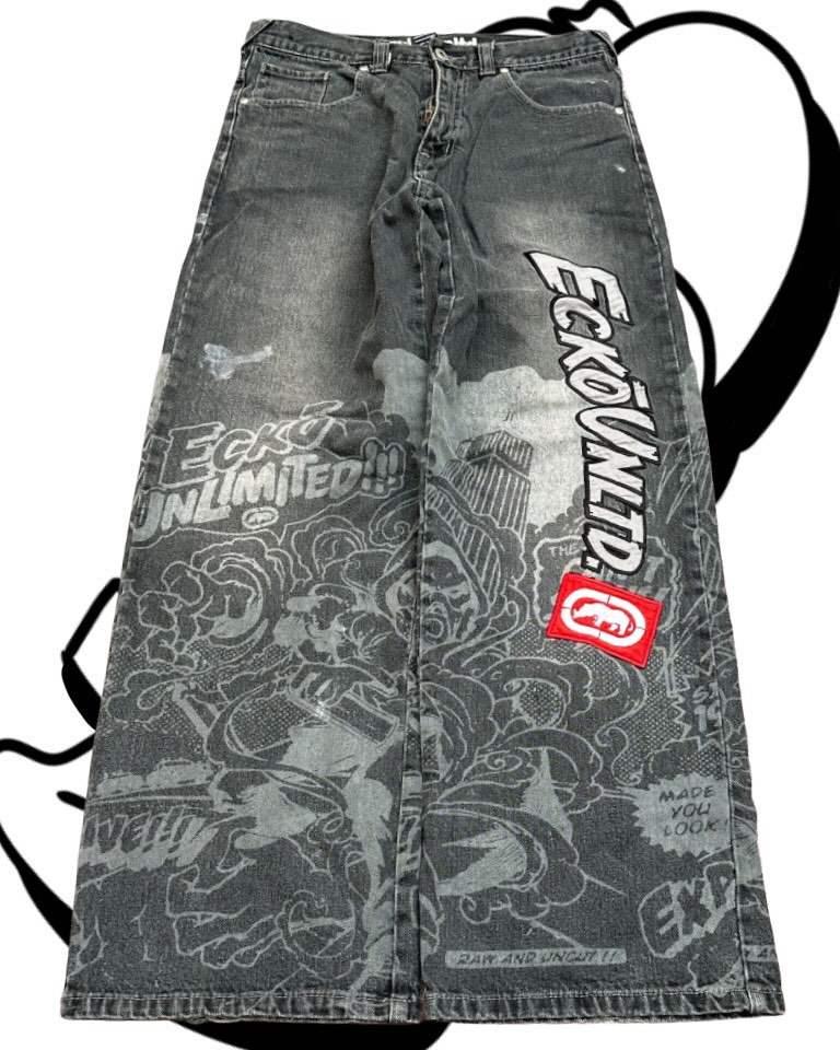 Men'S Fashion Grey Jeans - Calças Jeans Americanas Estampadas Estilo Hip