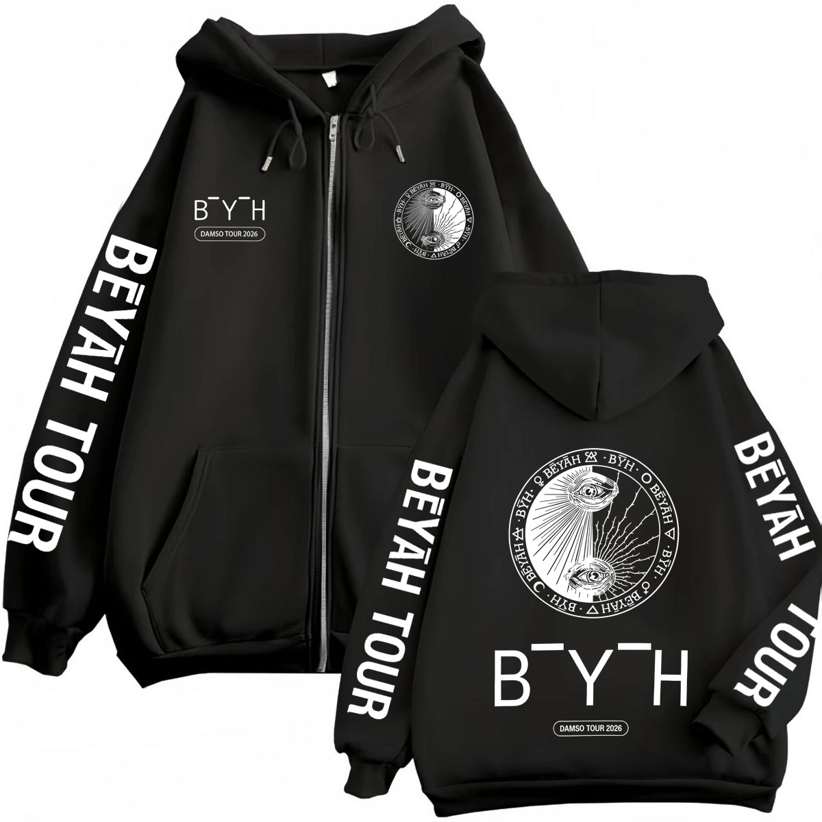 Mens Fashion Zip Up Hoodies - Moletom com Zíper Rapper Damso Beyah