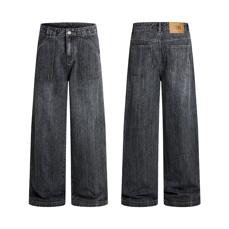 Men'S Fashion Grey Jeans - Calças Jeans Masculinas Vintage de Moda