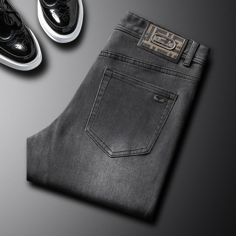 2025 outono nova marca na moda - Men'S Fashion Grey Jeans avaliação e preço