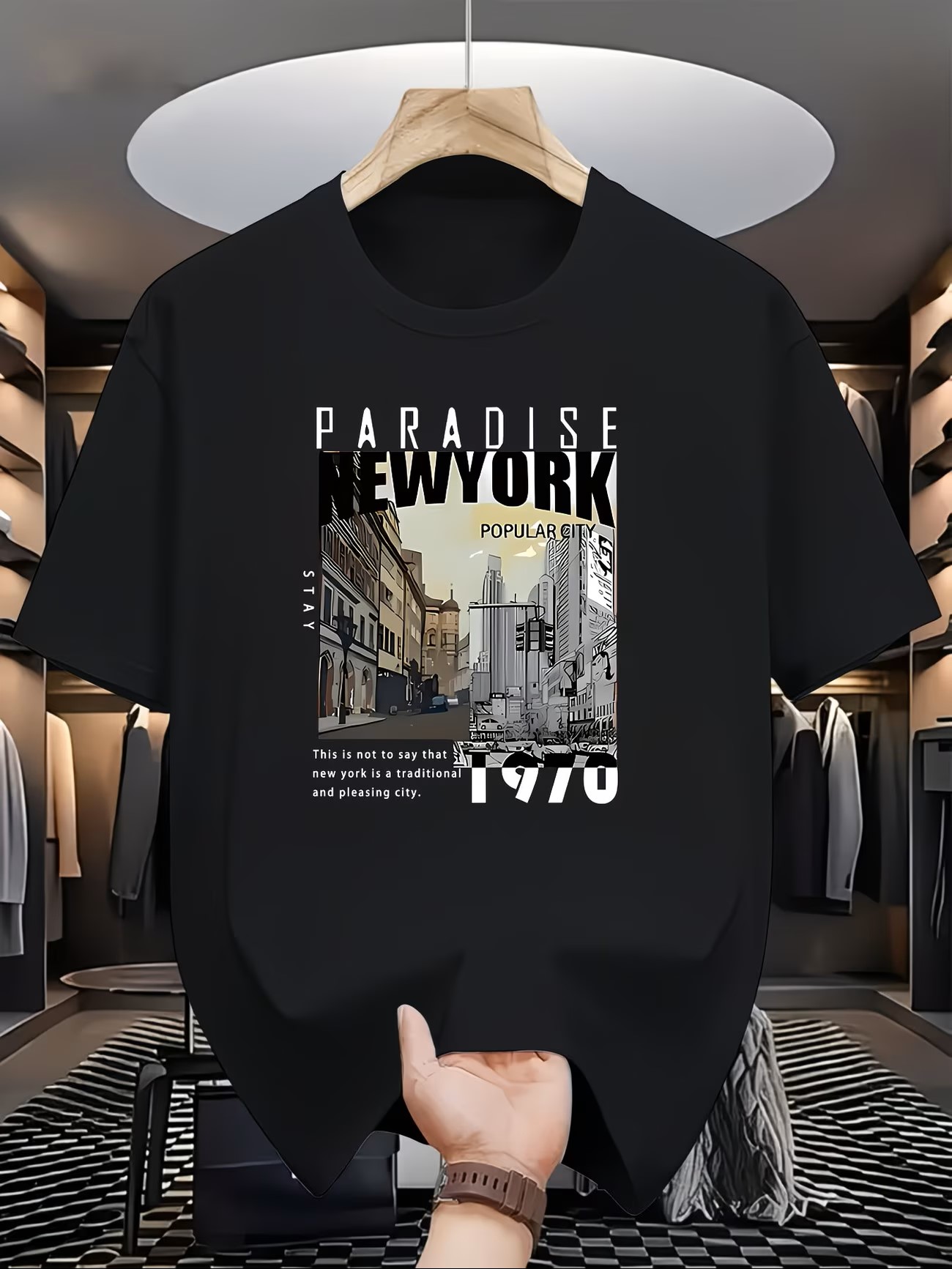 Camiseta masculina casual com  - Men'S Fashion New York avaliação e preço