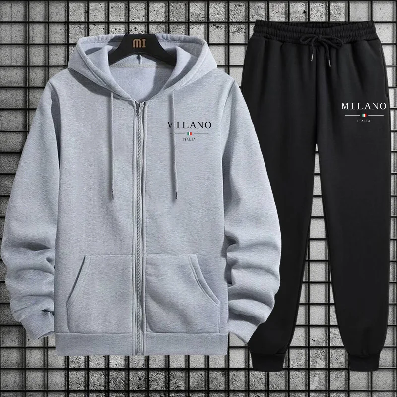 Conjunto de Treino Masculino P - Mens Fashion Zip Up Hoodies avaliação e preço