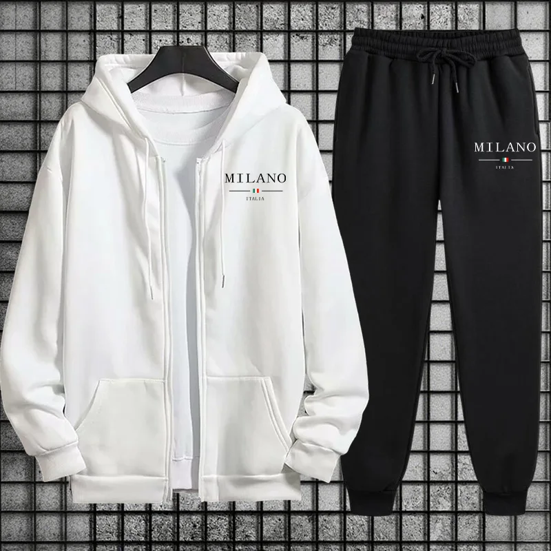 Conjunto de Treino Masculino P - Mens Fashion Zip Up Hoodies avaliação e preço
