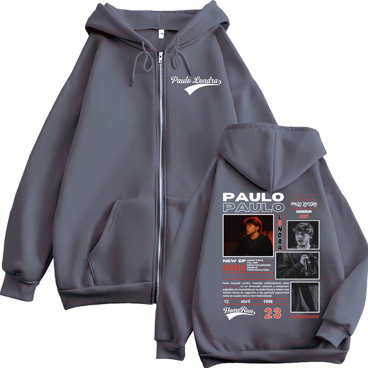 Rapper Paulo Londra Homerun Ál - Mens Fashion Zip Up Hoodies avaliação e preço