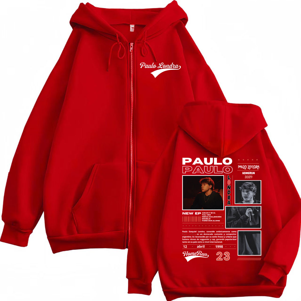 Rapper Paulo Londra Homerun Ál - Mens Fashion Zip Up Hoodies avaliação e preço