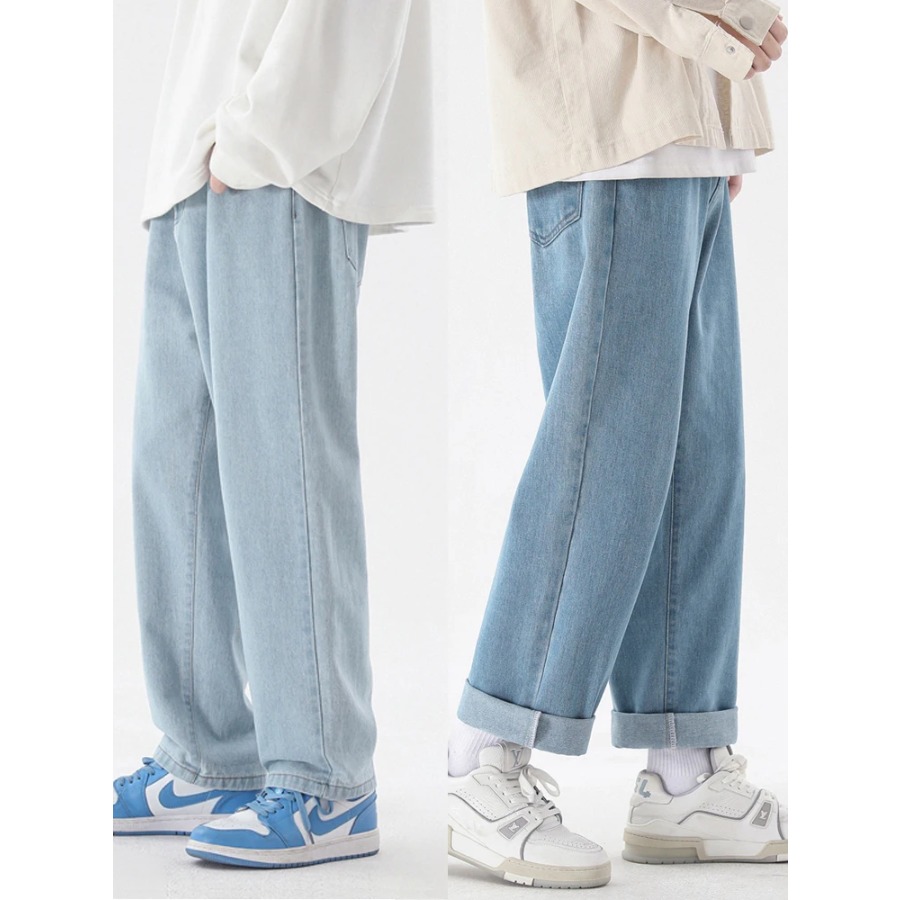 2026 Nova Moda Coreana Masculi - Men'S Fashion Grey Jeans avaliação e preço