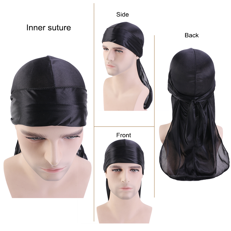 3 pçs/lote longo durag seda ce - Men'S Fashion With Hat avaliação e preço