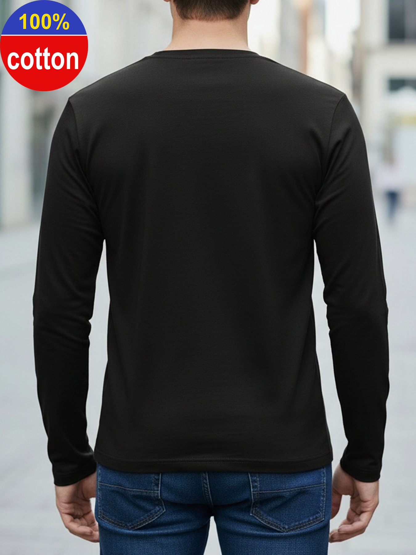 Camiseta Masculina de Manga Lo - Men'S Fashion T Shirts avaliação e preço