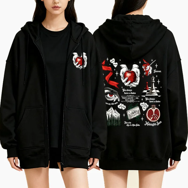 Moletom com zíper Wolf Romance - Mens Fashion Zip Up Hoodies avaliação e preço