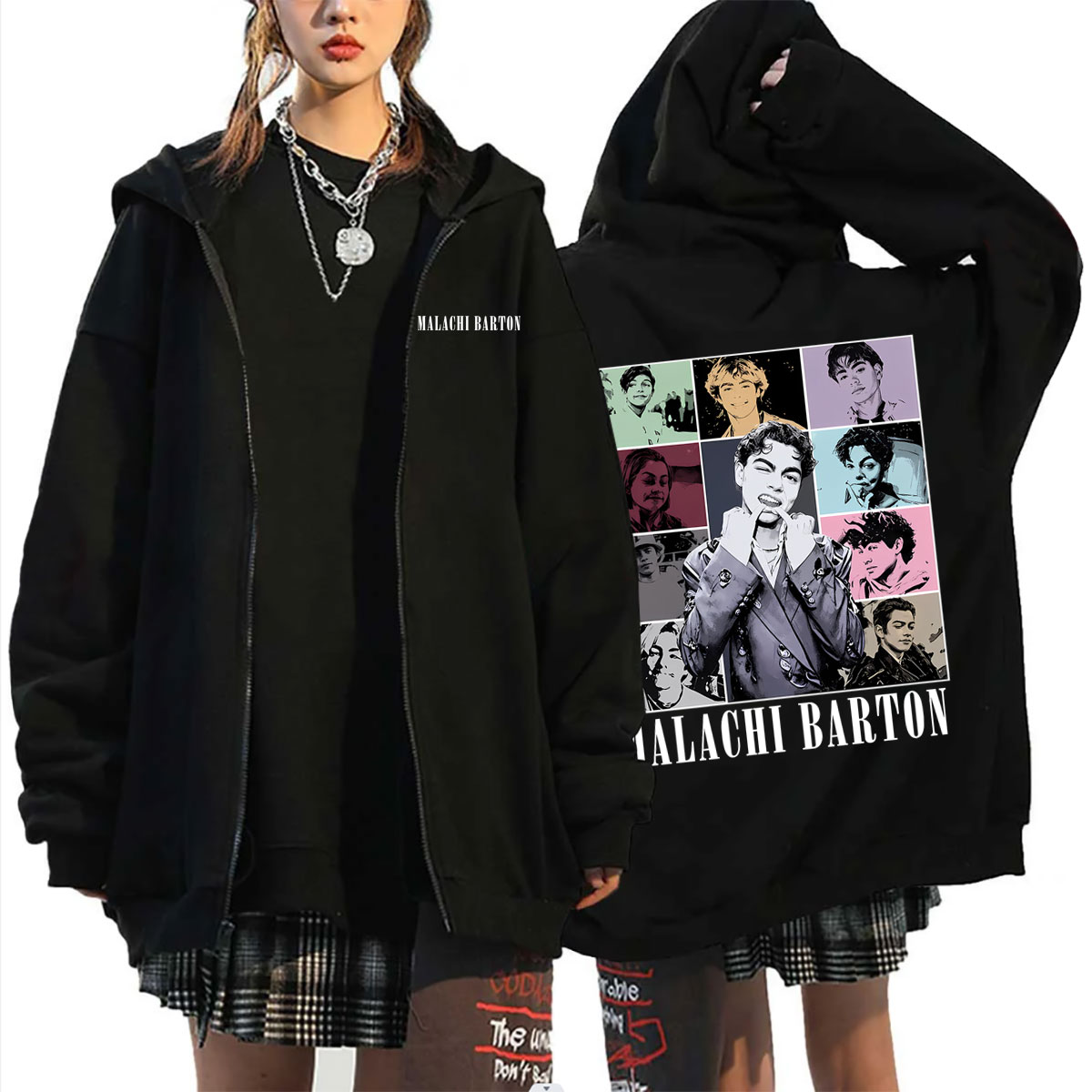 Moletom com Zíper Gráfico Mala - Mens Fashion Zip Up Hoodies avaliação e preço