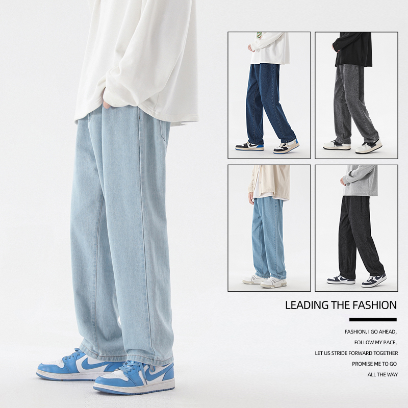 2023 nova moda coreana masculi - Men'S Fashion Grey Jeans avaliação e preço