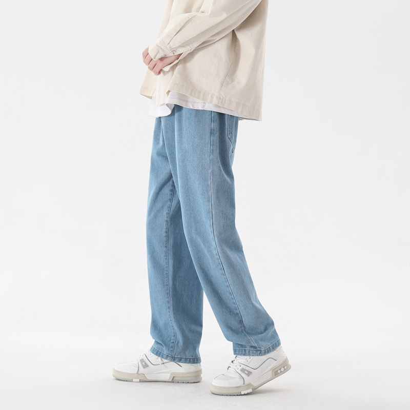 2023 nova moda coreana masculi - Men'S Fashion Grey Jeans avaliação e preço