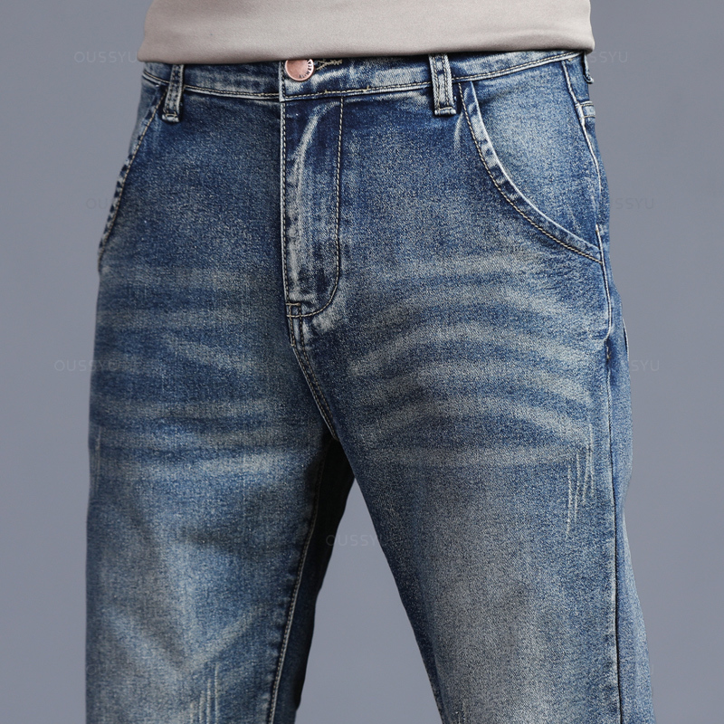 Outono inverno algodão masculi - Men'S Fashion Grey Jeans avaliação e preço