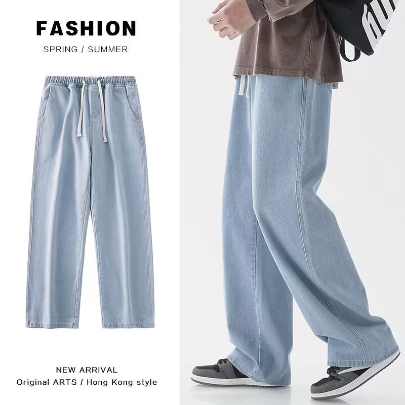 Calça jeans folgada masculina, - Men'S Fashion Grey Jeans avaliação e preço